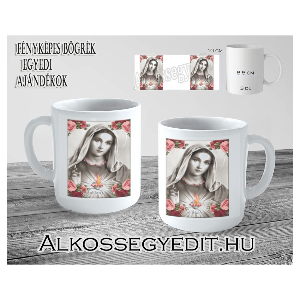 Szűz Mária fényképes bögre