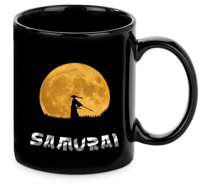 Samurai Bogre Fekete Felirat Ezust