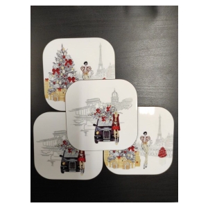Pressed premium coaster white – Wood