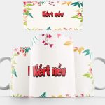 Virágok kért neves bögre