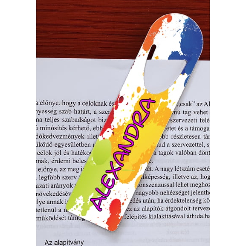 Festékes feliratos könyvjelző