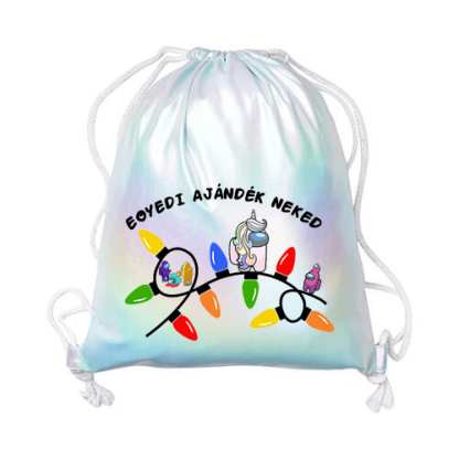 Azúrkék HOLO EFFECT TORNAZSÁK – szerkeszthető - Image 2