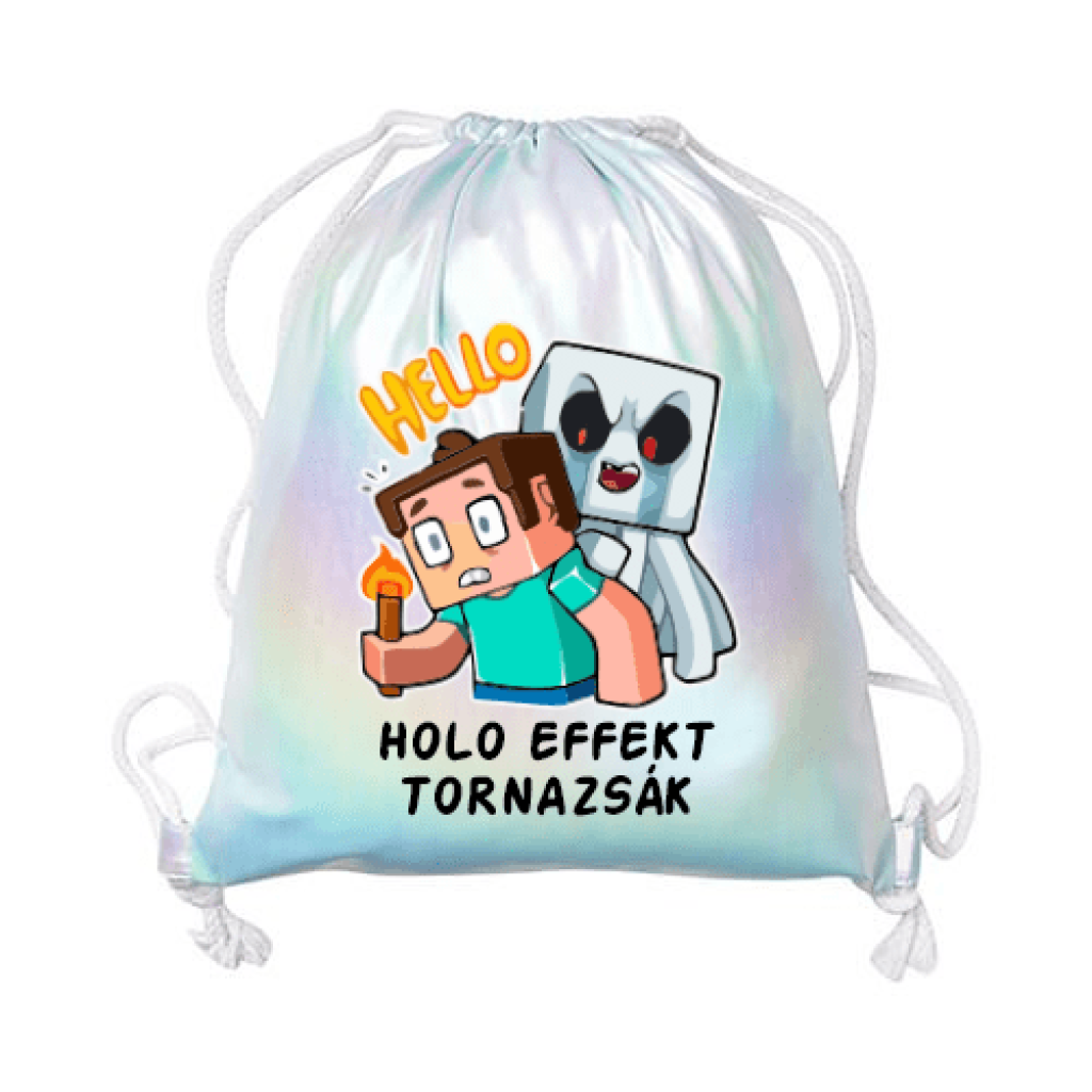 Azúrkék HOLO EFFECT TORNAZSÁK – szerkeszthető