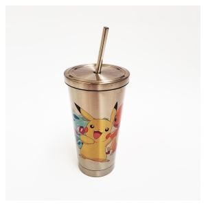 Metal cup with straw 4.5 dl