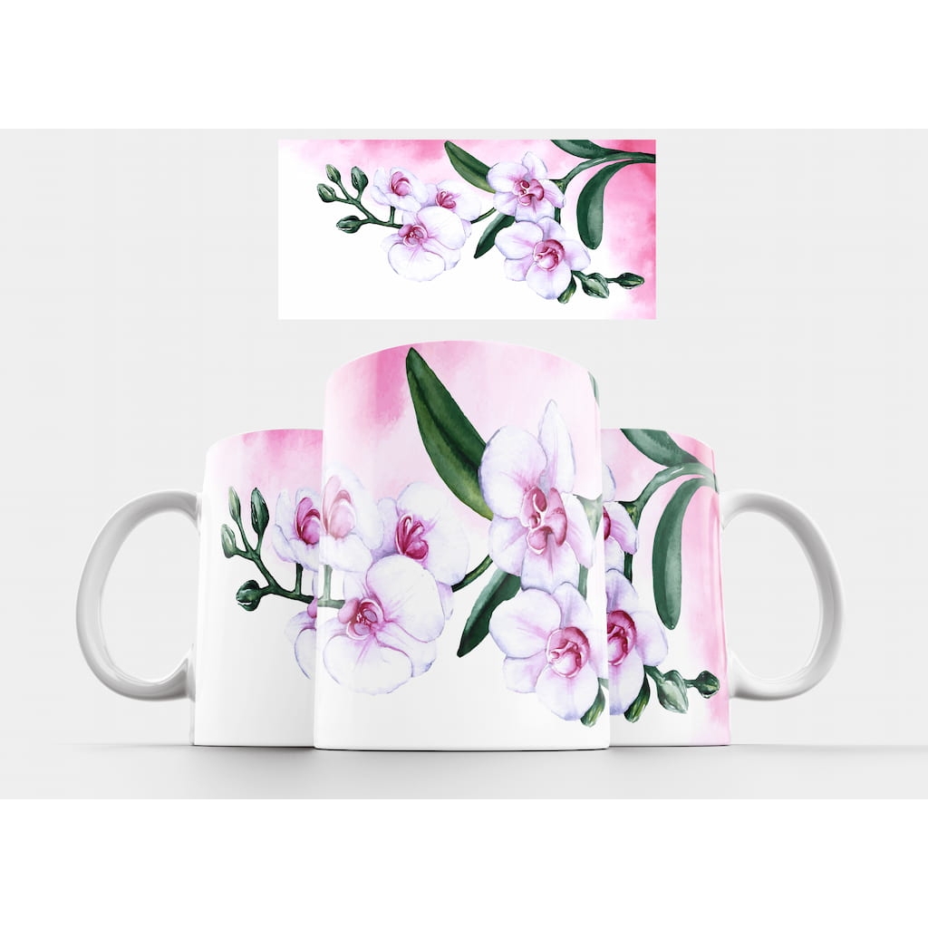 Virágzó orchidea bögre