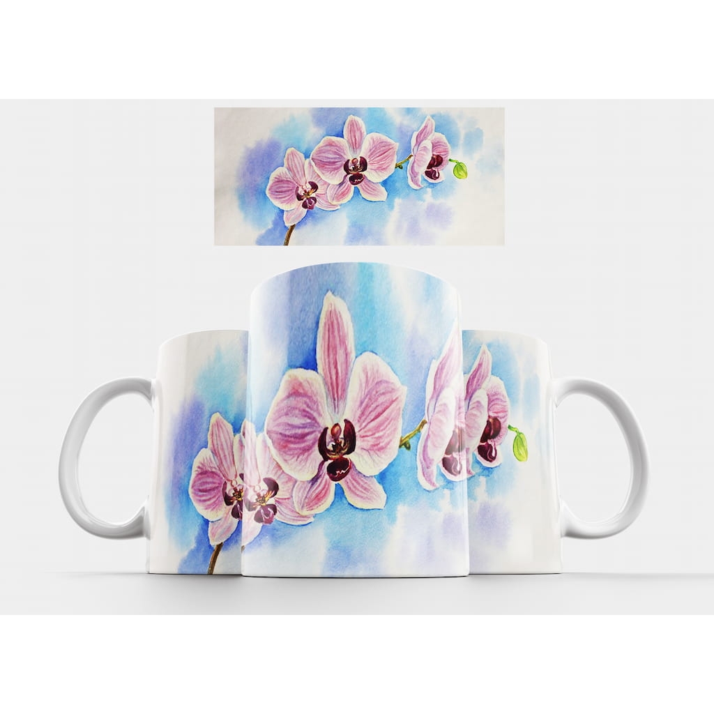 Virágzó orchideák kék háttérrel