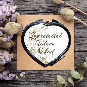 Sminktükör virág háttérrel, feliratozható