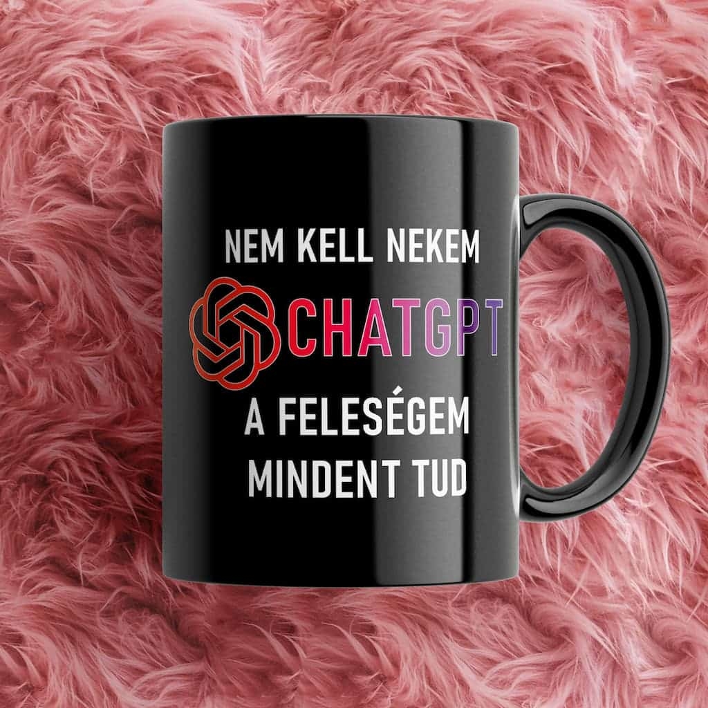 Chat GPT bögre – FEKETE