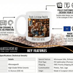 Personalized mug – custom picture, text or logo – ceramic cup 11 oz (330ml) – customized gift for men & women – free shipping eu