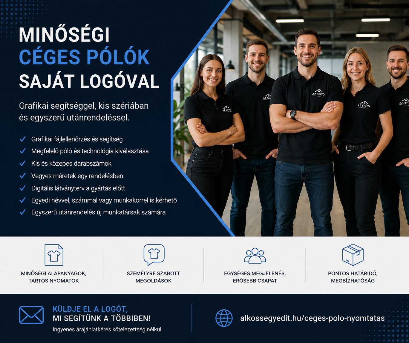 Minőségi céges póló NYOMTATÁS saját logóval Minőségi céges póló NYOMTATÁS saját logóval - Alkossegyedit.hu